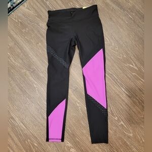 XERSION size Medium NWT Black and Purple Yoga Leggings
